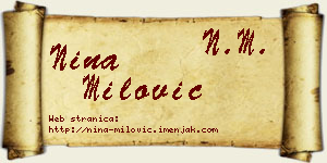 Nina Milović vizit kartica